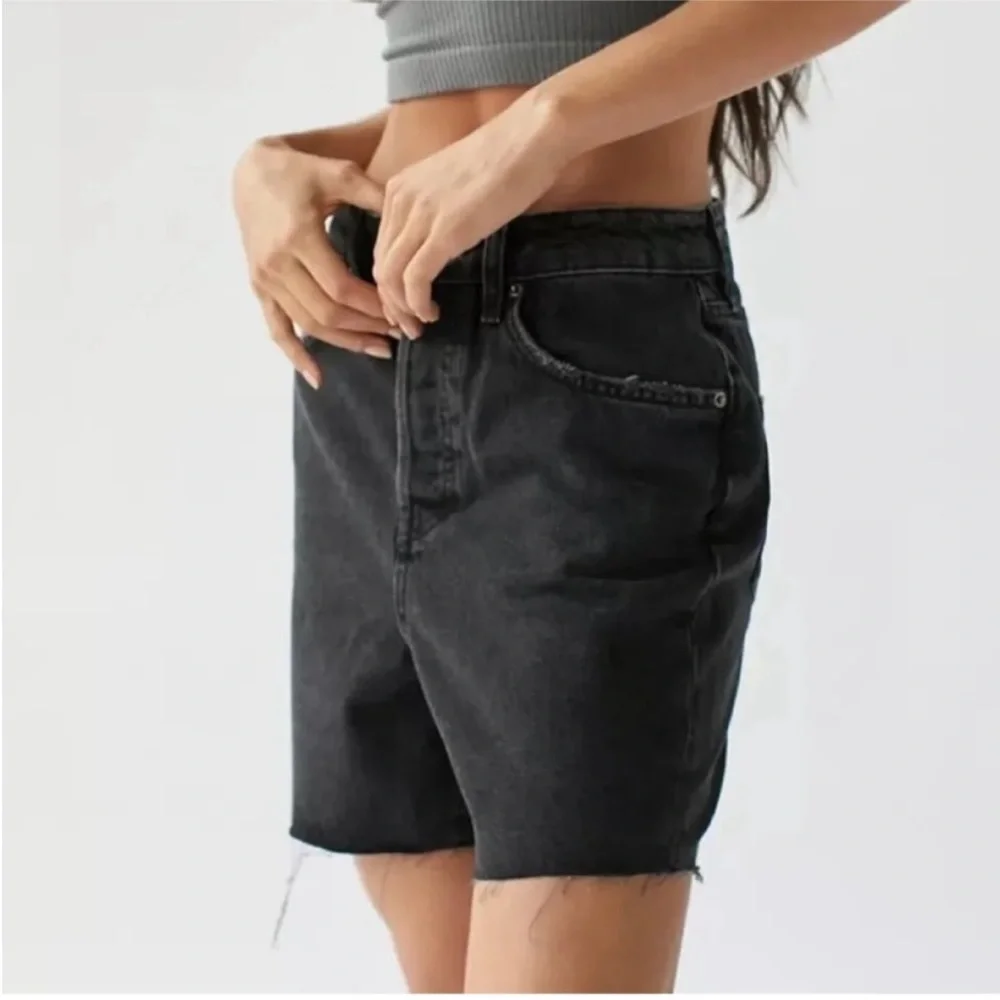 Urban Outfitters | BDG Long Inseam Raw Hem Denim Jean Shorts Black New 27 Waist